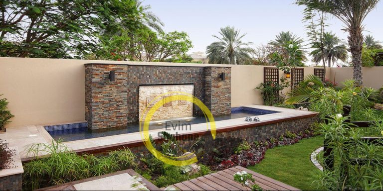 طراحی حیاط ویلا کوچک