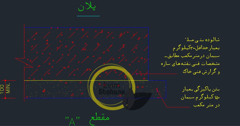 دانلود اتوکد پی گسترده | دانلود جزئیات شالوده گسترده