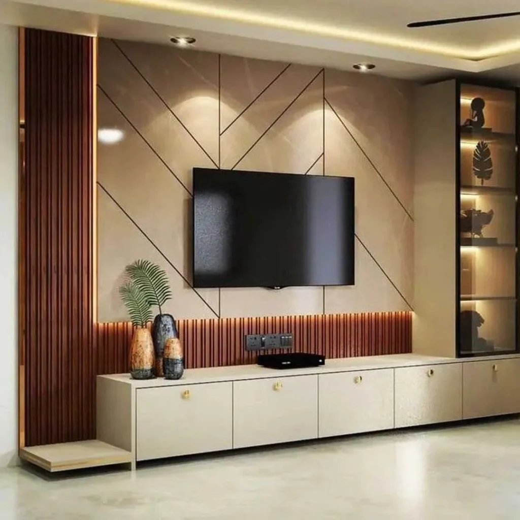 دیوار تی وی مدرن + مزایا و مزایای دیوار تلویزیون مدرن